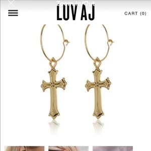 Luv aj Isidore cross hoop earrings